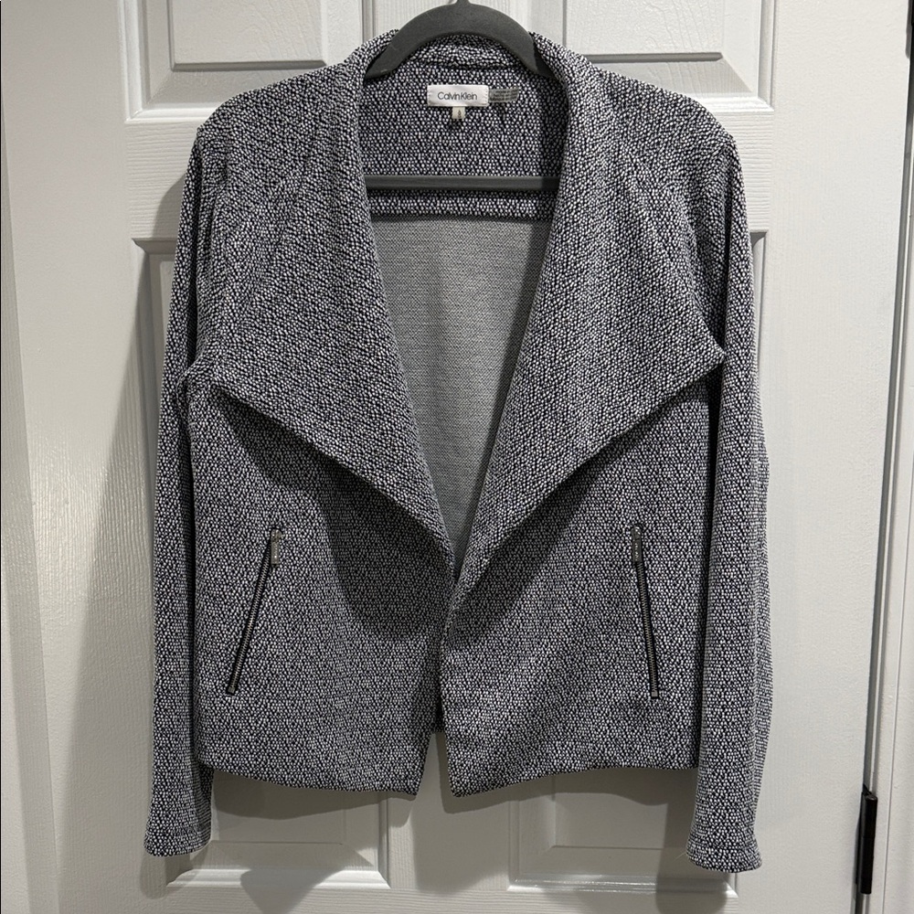 Calvin Klein Black and White Textured Jacket
